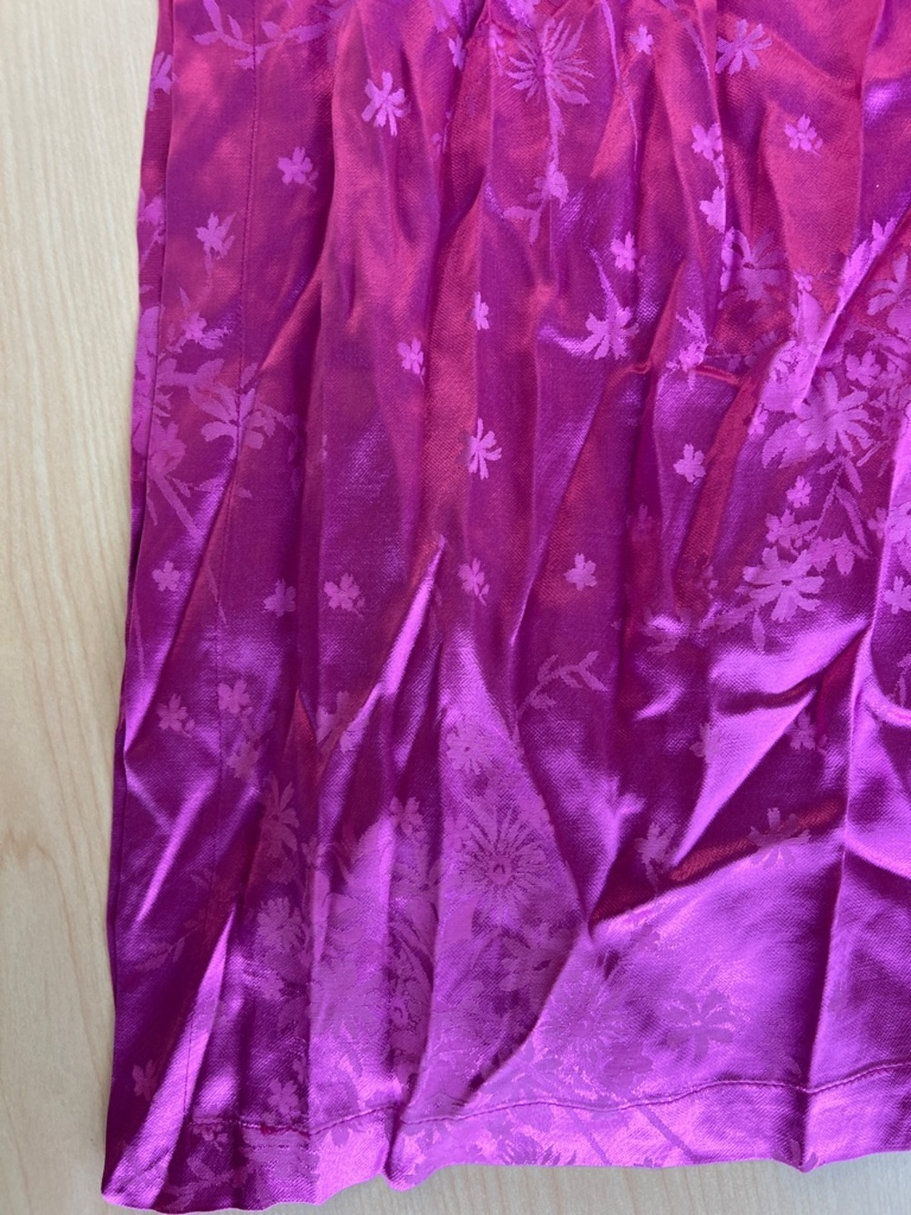 SABINA MUSAYEV fuchsia satin jacquard floral print neck bow sleeveless dress S - Picture 12 of 16